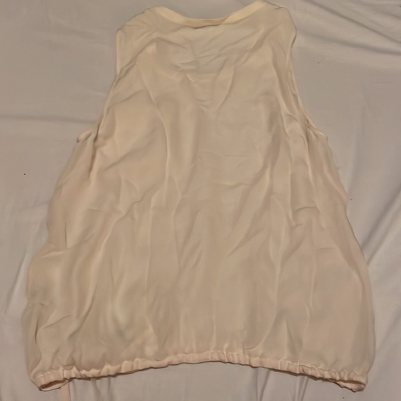 Theory Cream Silk Cinched Waist Tank Sz Medium EUC - Picture 2 of 2